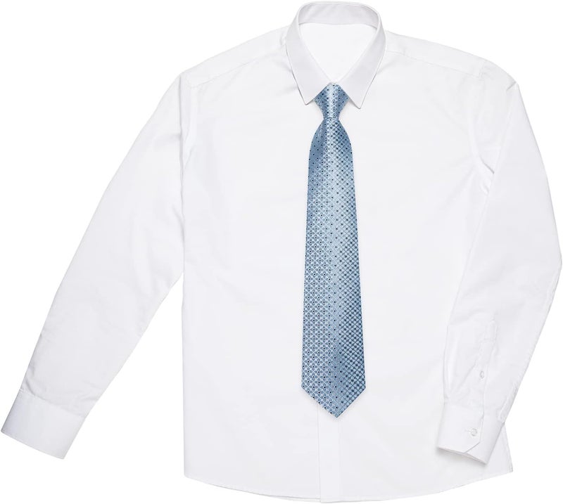DiBanGu Boys Pre-tied Neckties and Pocket Square Set Adjustable Strap Tie for Kids Wedding Party Graduation School Uniforms - Image 4
